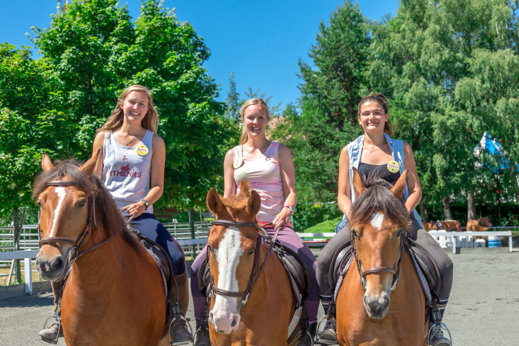 horse riding at summer camp staff