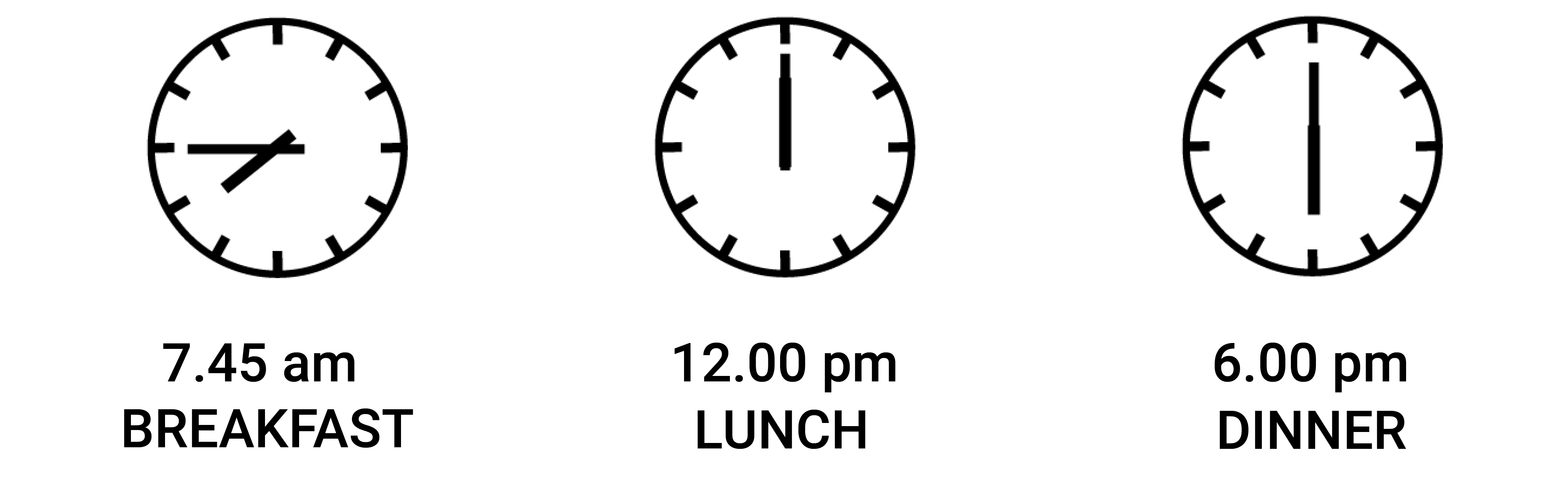 breakfast lunch dinner times juniors